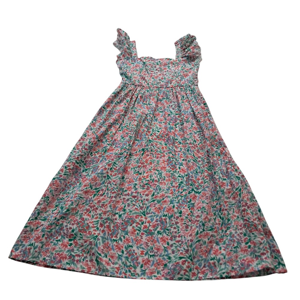 J. Crew Factory Dress Women's 6 White Ruffle Sleeve Midi Floral Cottagecore